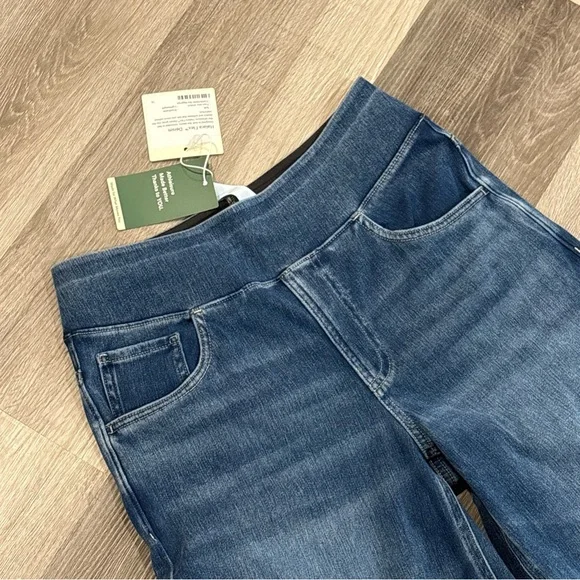 Halara High-Waisted Wide Leg Flex Denim Jeans Medium Wash Blue Size S Regular - Picture 3 of 11